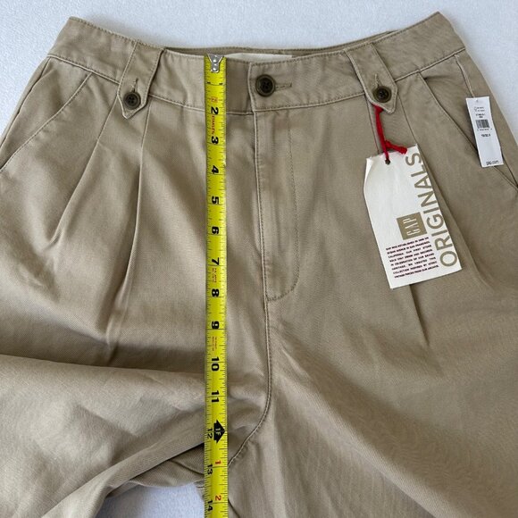 Gap Womens Pleated Iconic Wide Leg Khaki Cropped Pant Size 10P NWT Preppy Safari - Picture 7 of 14